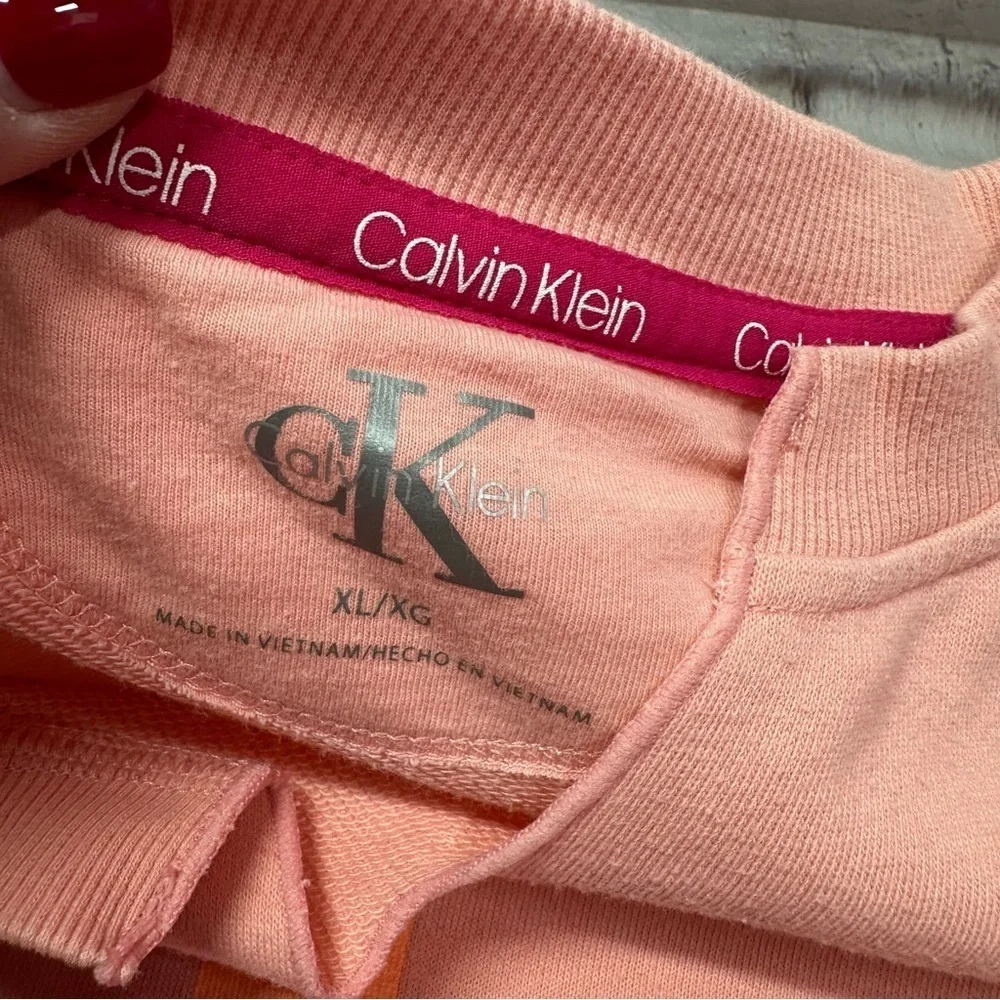 Calvin Klein Coral Sweatshirt with Logo sz XL casual activewear travel